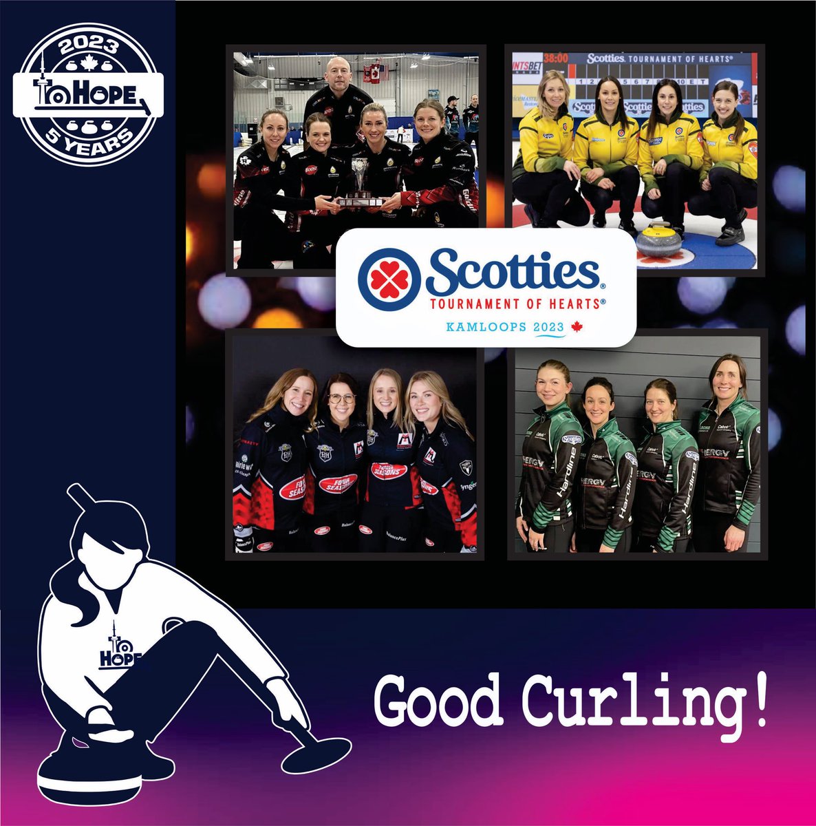 TOhopecurling's tweet photo. One of the best times of the year....Happy Scotties Week!  Wishing "good luck" and "good curling" to some friends of the Toronto Hope.
 
Play well Ladies!

#stoh2023 #tohope2023 #torontohopecurling  #wethehope #curlforgood https://t.co/uJwra1cbQc