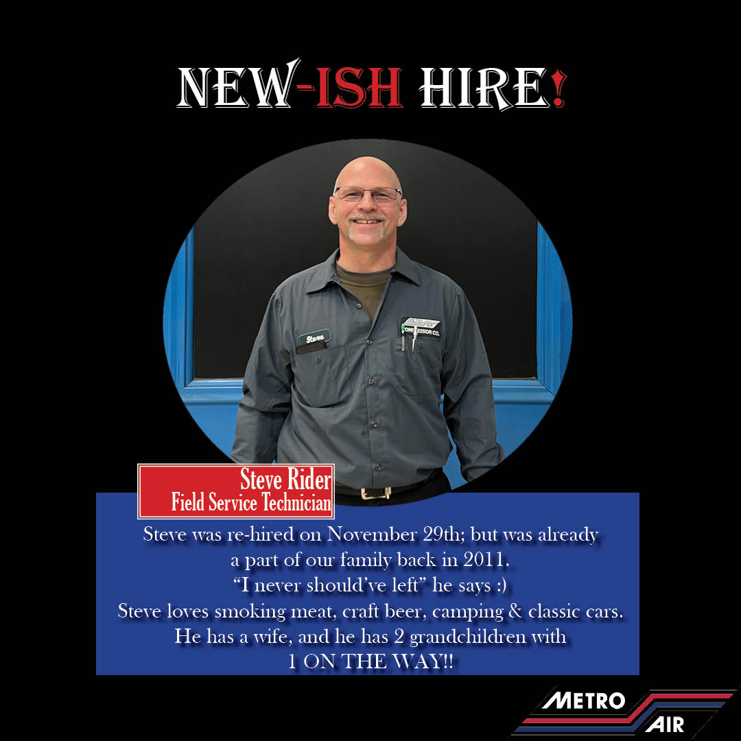 CompressorMetro's tweet photo. #Family Re-addition!
#Welcome Back to the family Steve!
#MetroAir Missed this one! https://t.co/BezBL2US7b
