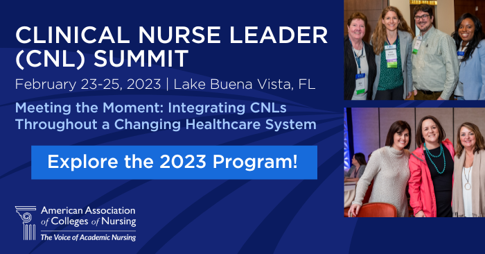 AACNursing's tweet photo. There's still time to register for #AACNCNL23! This year's summit features a robust program with sessions on preparing for the #CNL certification exam, how to get your work published, the nuts and bolts of setting up CNL practice, and more: https://t.co/SUOEMDZB8y https://t.co/qS8UIzHViw