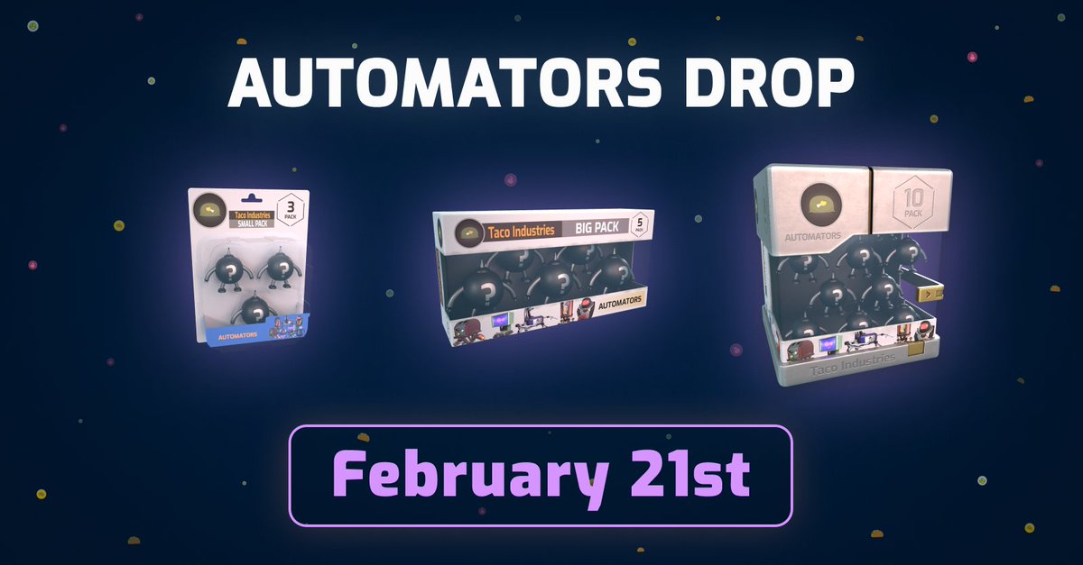 tacostudios_io's tweet photo. The Automators Drop is coming! 🚀

On February 21st at 20:00 UTC, we are dropping 2,000 Automator Packs 🤖🥗

For Whitelists, Drop Link &amp; Info 👇 https://t.co/gWF5rFqDjP