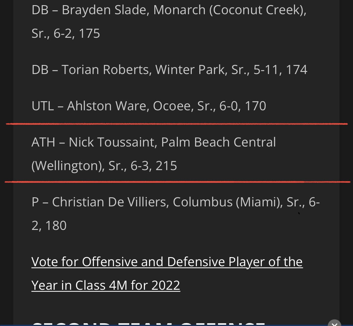 First Team ALL STATE <a href="/NickToussaint0/">Nicholas Toussaint</a> 🔥🔥23’