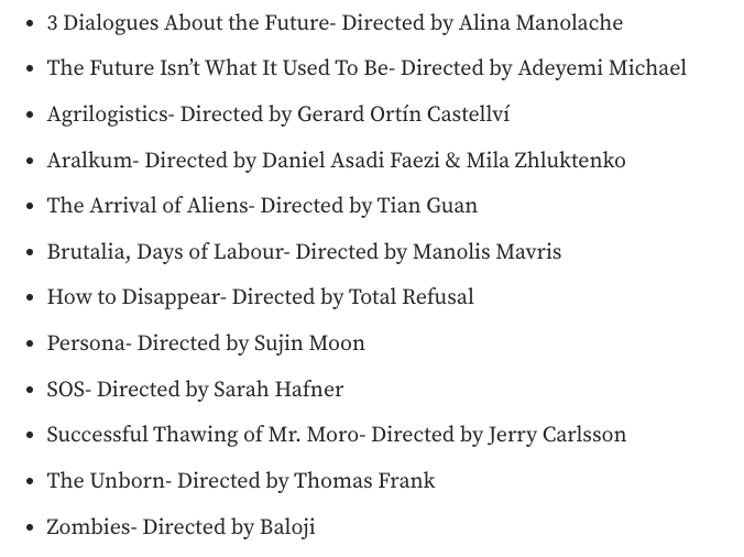 BRNicholson's tweet photo. So we've just made the very first programme announcement for the inaugural @alphafilmfest (theme: 'the future') including the twelve short films that make up our Official Selection and will be eligible for our Audience Award. https://t.co/Fvo5usGcqC