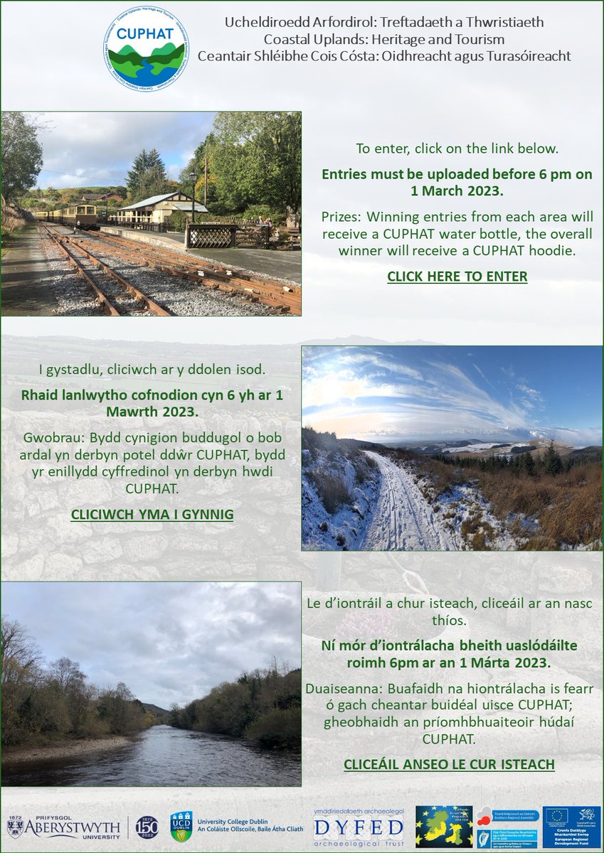 CUP_HAT_'s tweet photo. #CUPHAT is pleased to announce that our #photographycompetition is now OPEN! We look forward to seeing the photos you’ll be sending in of the #Cambrian #Preseli #Wicklow &amp; #Blackstairs #Mountains! Competition closes 6pm 01/03/2023 Visit the website for more details #getsnapping https://t.co/fTNJeNQQyG