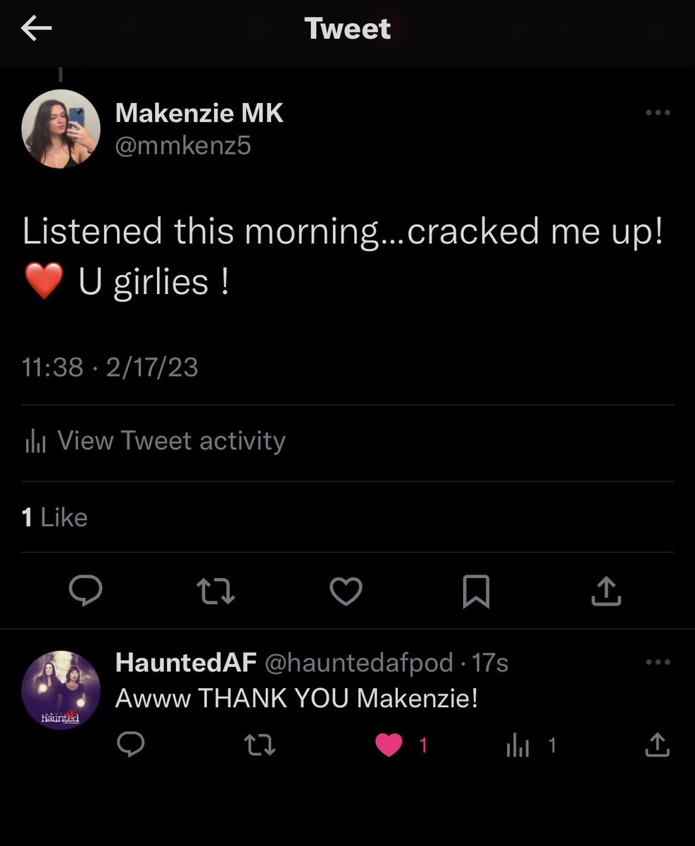 mmkenz5's tweet photo. Make sure to go support my besties from HauntedAF podcast! They put out such great content and make sure to keep it goofy so you can listen during the night ;) @hauntedafpod https://t.co/j0c4JuHJlX