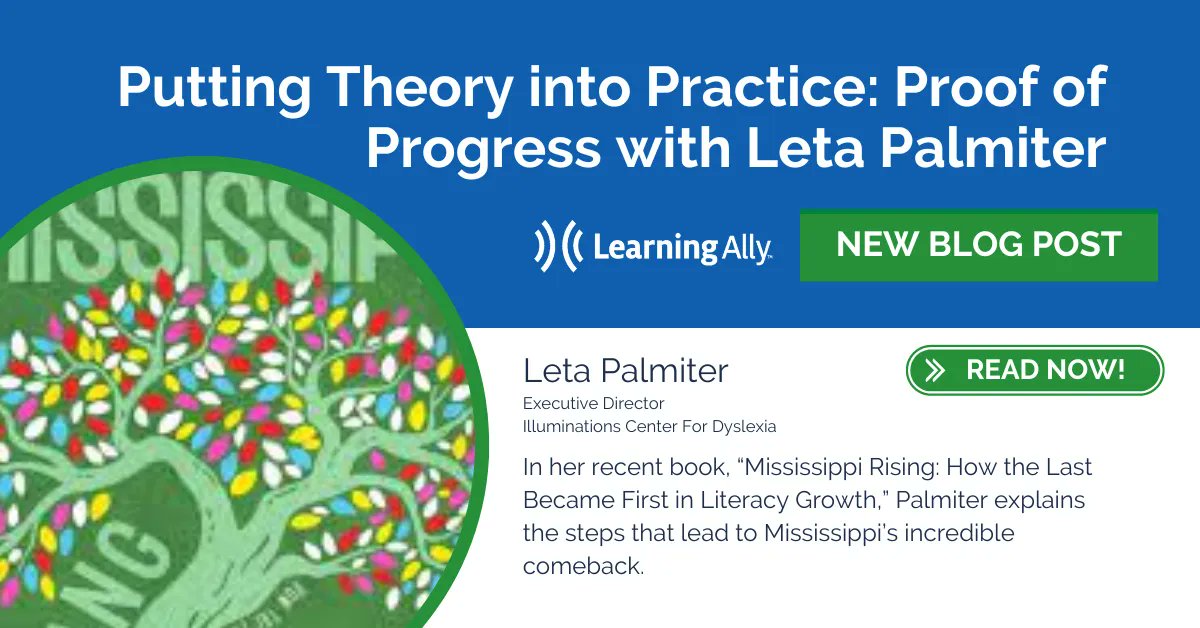 MuirReads's tweet photo. This @Learning_Ally blog takes a look inside Leta Palmiter’s book “Mississippi Rising: How the Last Became First in Literacy Growth.” #MS #education #dyslexia @MissDeptEd 

Read more - https://t.co/6mp28Tzth3 https://t.co/jHRZC347Tu