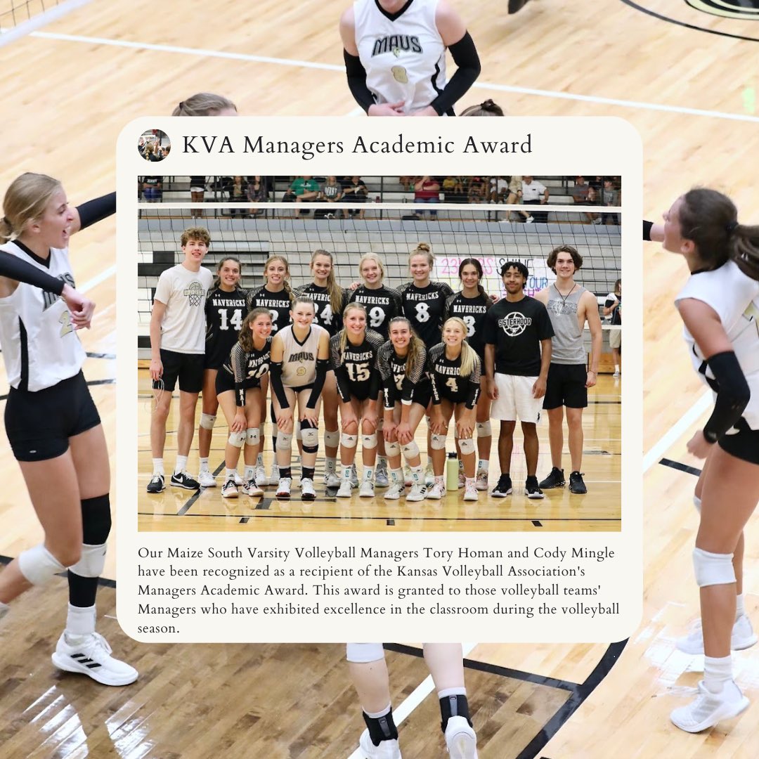 maizesouthvb's tweet photo. CONGRATS TO OUR KIDS FOR THEIR KANSAS VOLLEYBALL ASSOCIATION  ACADEMIC AWARDS #SmartyPants #STUDENTathletes @MaizeSouthAD https://t.co/d2rHorLEsc