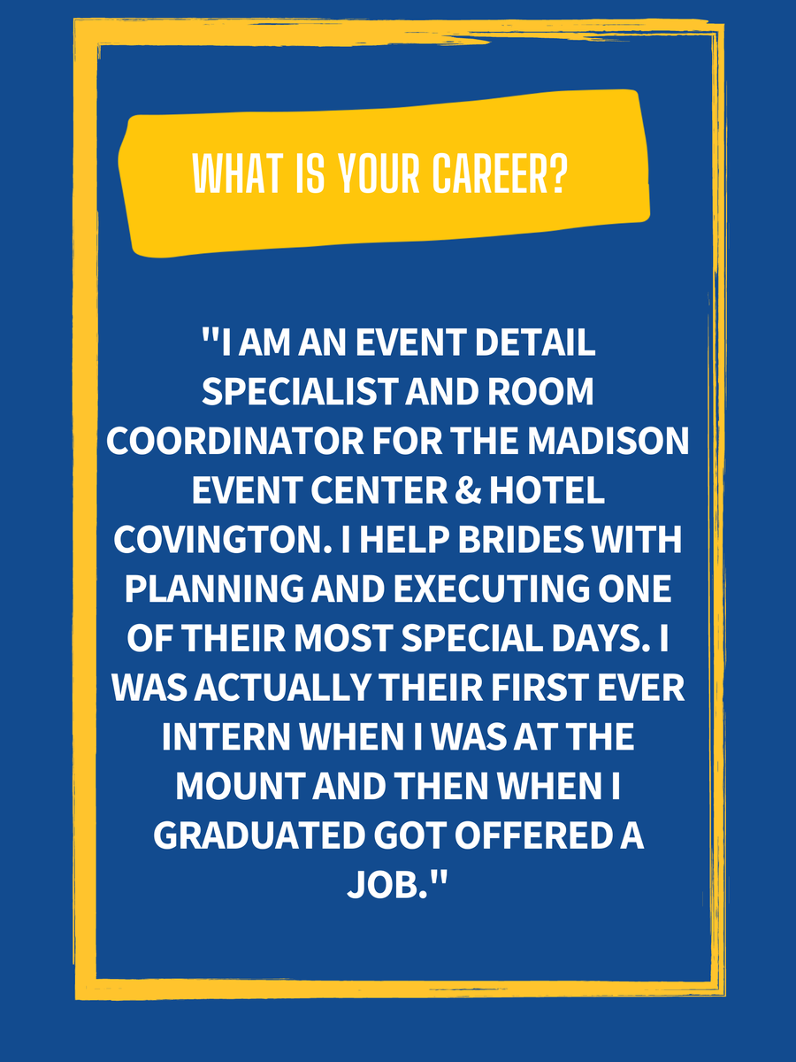 MSJCOM's tweet photo. This weeks Alumni Shoutout goes to Riley Clark. Swipe to see what life is like post-grad and advice for current students. Thank you for the awesome words of encouragement Riley, Congratulations!
#msj #alumnishoutout https://t.co/OEFzSYuLPN