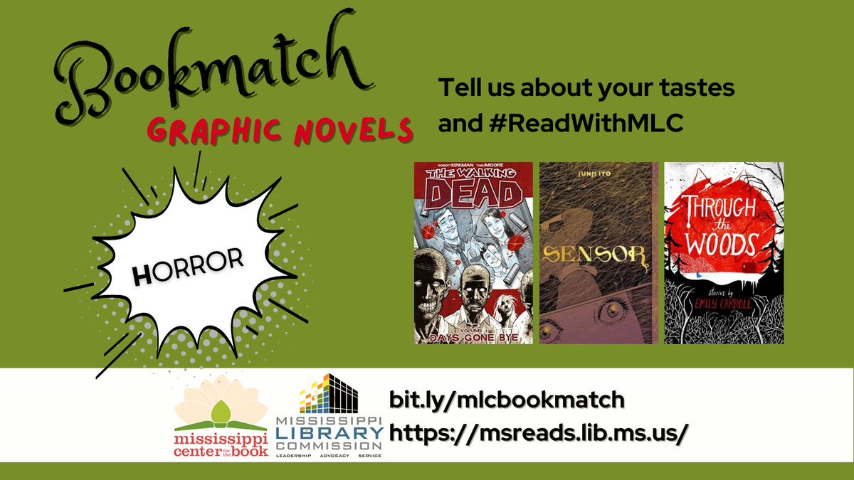 MSLibraryComm's tweet photo. Tax season is upon us. 😱

Now that I've got your attention with something spooky, let's talk horror! If you're the mood for something scary, check out one of these graphic novels and #ReadWithMLC! #MSLibraries #BookTwitter #HorrorFam https://t.co/uNkDy1Fz2L