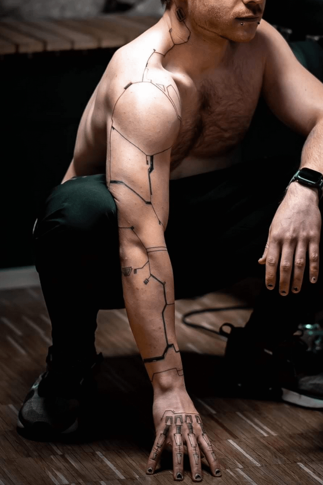 Finished Cyberware Arm Tatt via /r/Cyberpunk by u/ instantcoffee_sucks #cyberpunk #cyberpunk2077 #gaming