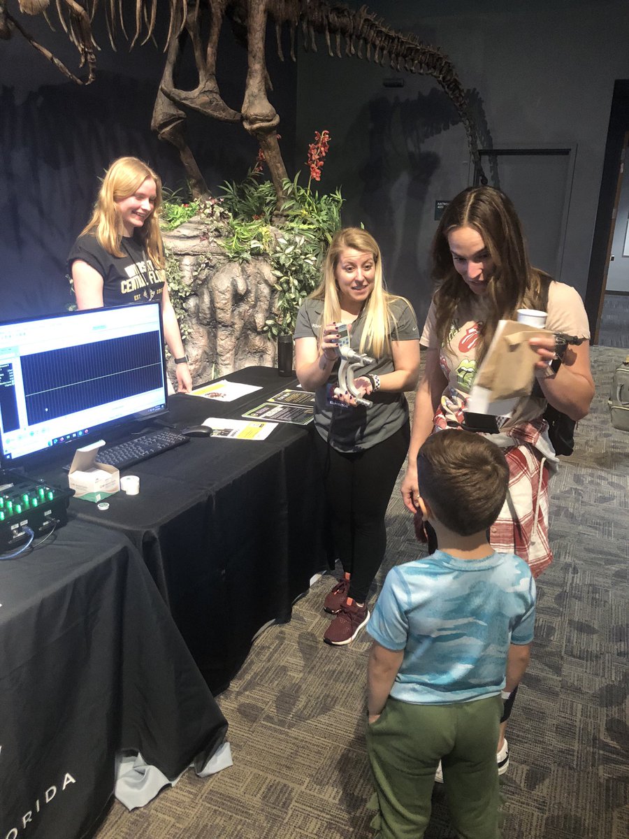 MattStockPhD's tweet photo. @UCF_IEPRS is proud to partner with @UCFORC to serve as an Exhibitor at the Orlando Science Center Spark STEM Fest! Today and tomorrow we’re teaching kids and families about grip strength, EMG, and muscles 💪 We’re on the 4th floor near the dinosaurs 🦕 https://t.co/Nj21UcDtgX