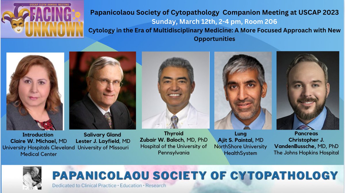 PapSociety's tweet photo. Join us for the PSC Companion Meeting !!
Why: You won't want to miss the fantastic line-up of speakers who will be sharing their insights and expertise about cytology.
Where: NOLA #uscap2023
When: Sunday, March 12th, 2-4 pm, Room 206 @aakasharmand @Michael21Claire https://t.co/ASAtA5DJfZ