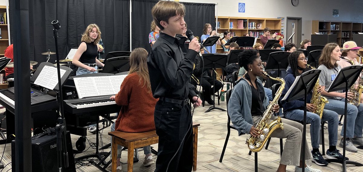 WillowSpringLMC's tweet photo. African Americans’ contribution of Rhythm &amp; Collaboration is what gave us Jazz! We celebrated #BHM and showcased the talent of our wonderful, jazzy Ss today in the Media Center! 🎺🎶🎷@WillowSpringHS @WillowSpringMB @wcpssdll https://t.co/oM1lOnmpg9