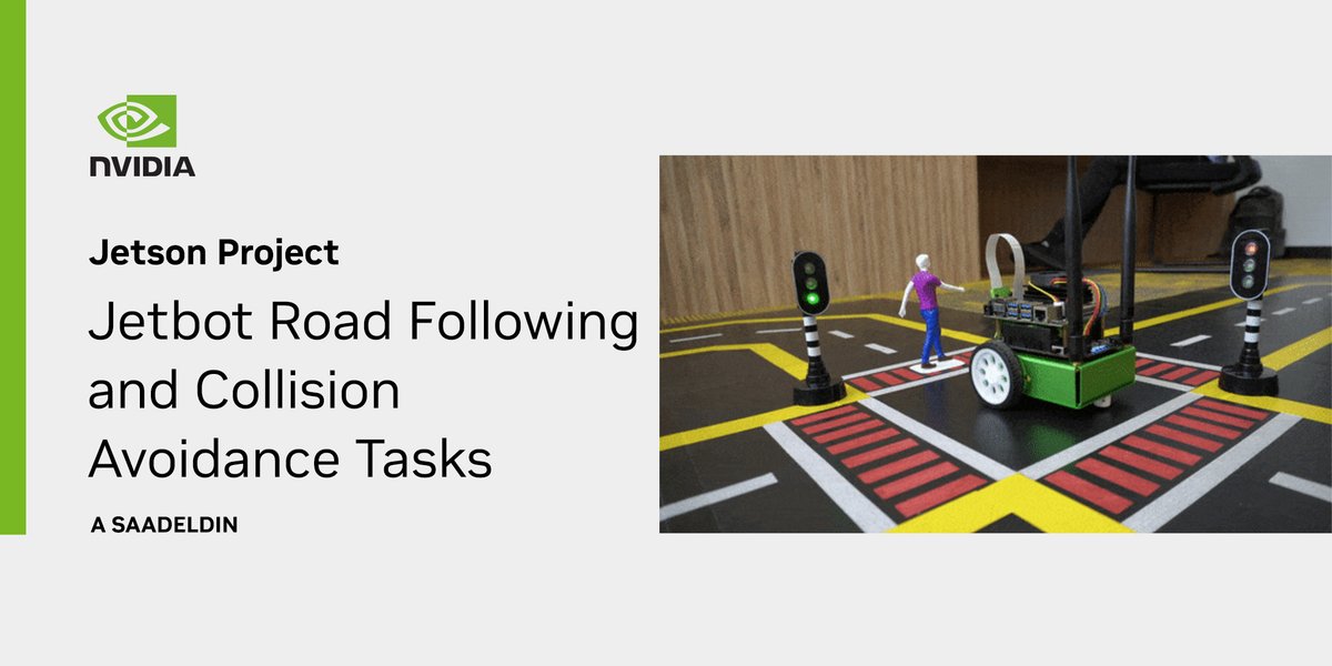 NVIDIARobotics's tweet photo. #WeeklyJetsonProject: Check out this project using the Jetbot! By combining road following and collision avoidance models, the Jetbot can follow a specific track path while avoiding obstacles in its way in real-time. Learn more > https://t.co/HFFG59UByb https://t.co/CQgxYo25Ep