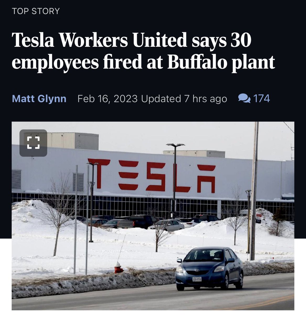 $950 Million in state taxpayer subsidies went toward building the Buffalo Tesla factory under the guise of solar energy production and job creation.

Tesla does not have a solar division at the factory and just fired 30 workers after they announced they were unionizing.