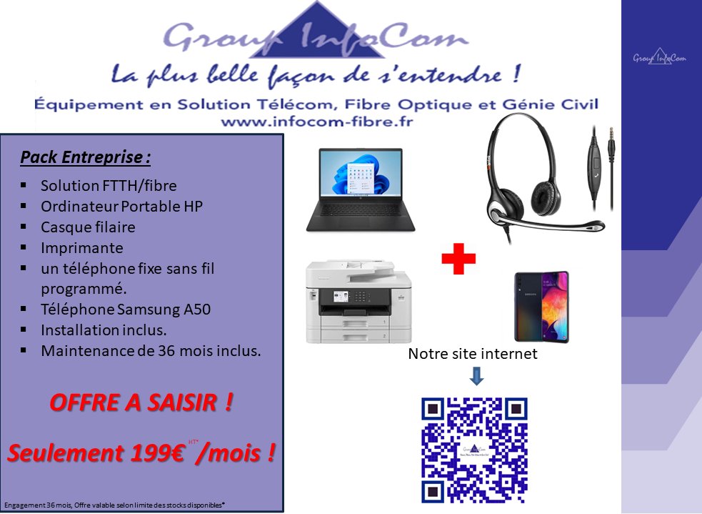 Group_Infocom's tweet image. "La plus belle façon de s'entendre !"
📢Voici l'offre à saisir du moment...😀
#Fibre #SpécialisteDuDéploiement #GénieCivil #CourtierEnTélécom
infocom-fibre.fr