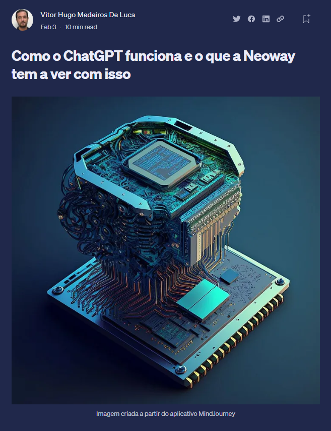 neoway_oficial's tweet photo. Estamos na @exame com o artigo do nosso time sobre o ChatGPT: https://t.co/VqW2debn5I

Saiba mais:
💡 Canal Labs Tech - https://t.co/4mDB3NwJpY
📚 Portal no Medium - https://t.co/sSLgRw6xYl
🔎Banco de Talentos - https://t.co/55Nk00KnAJ

@BolhaDevs

#ChatGPT  #DataAnalytics  #AI https://t.co/Kqbq3GvjDL