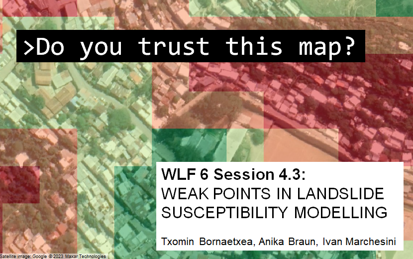 FrlBraun's tweet photo. Dear landslide susceptibility enthusiasts. We are organizing a session on weak points in landslide susceptibility modelling at the World Landslide Forum in Florence, November 2023. Submit your abstracts until February 28 to #WLF6 Session 4.3: https://t.co/Fqm6frphWN https://t.co/4GFiUGnRcM