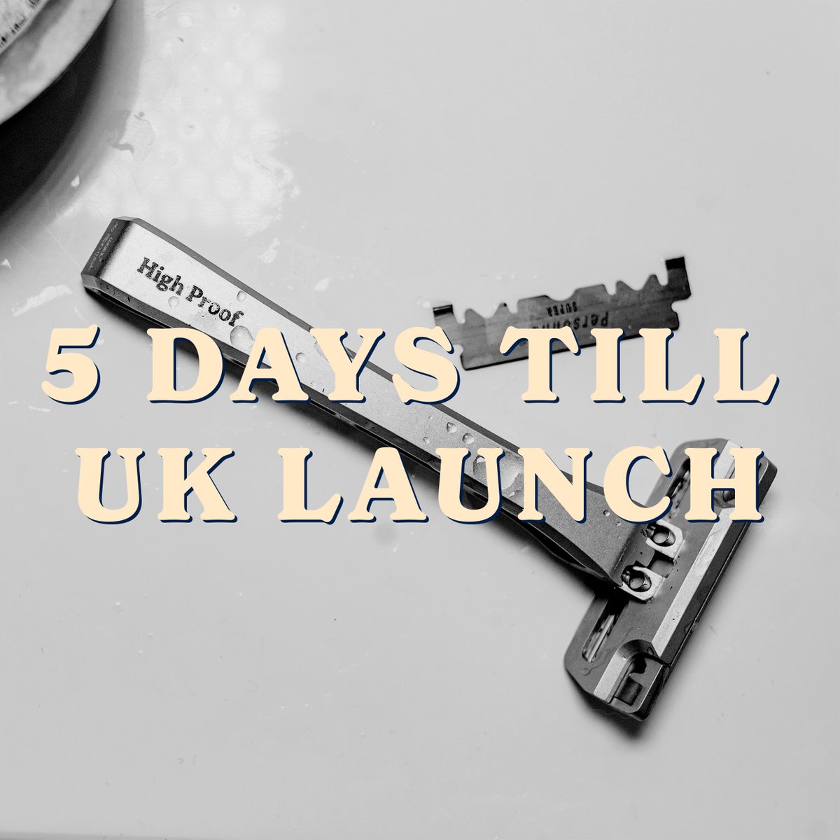 HighProof_UK's tweet photo. 5 days until our OFFICIAL UK LAUNCH.
Order now to receive your High Proof Razor then!
https://t.co/1fQHA9GE6e
#highproof #mens #menshealth #americanmade #manscaping #newcompany #beardgang #beards #beardstyle #beard #razor #shaving https://t.co/ZbLsRRQgS3