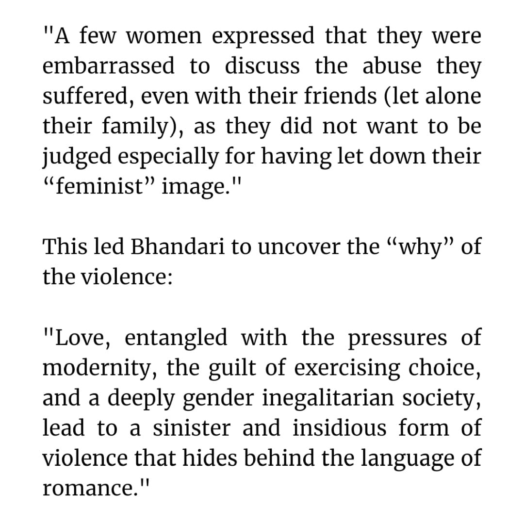 AgentsofIshq's tweet photo. The "why" of the violence rested on two things - love, and the pressure of exercising a choice and having it be an unsafe one.

#IntimatePartnerViolence #Love #Relationships #ComplexRelationships https://t.co/y9UVFd5M6w