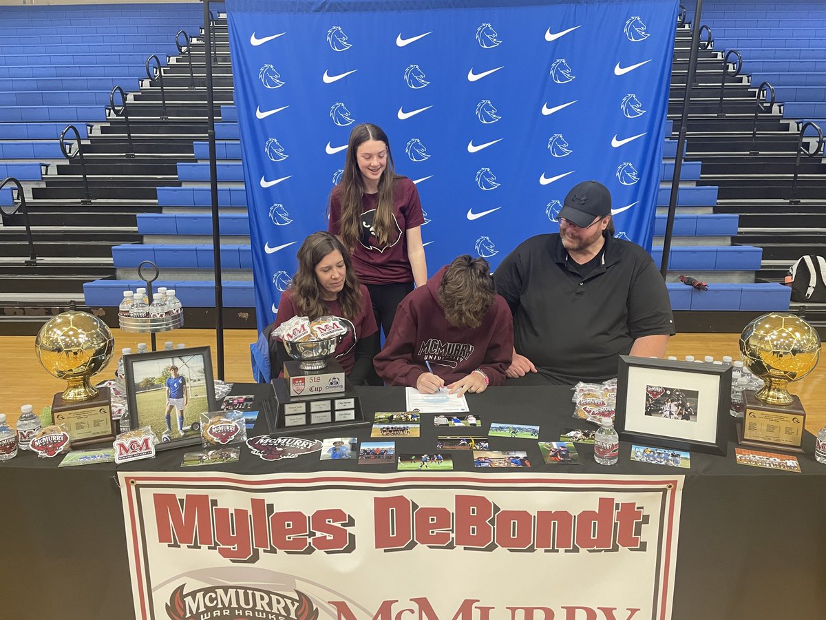 CSHS_BoysSoccer's tweet photo. Extremely proud of Myles DeBondt and his decision to continue playing soccer at the next level at McMurry University. Outstanding young man off the field and a great competitor on the field. #1MoreFor4 https://t.co/YY3Q7974BL