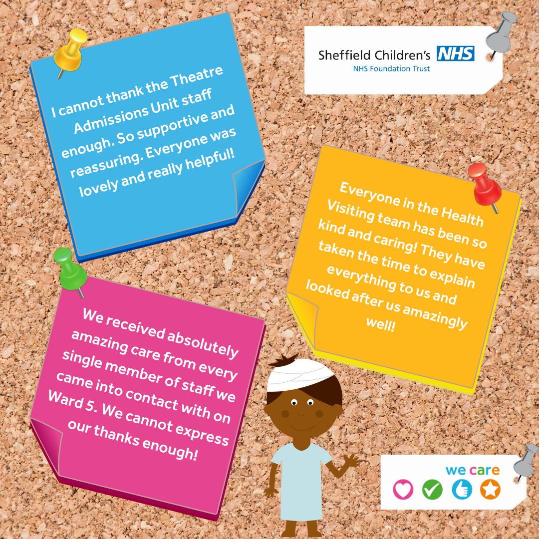 Each week, we get lots of feedback from families. Not only do we LOVE reading it, but it also helps us to improve our services too!
 
Here are a few of our recent favourites, showcasing the fantastic work done by our TAU team, our Health Visitors and Ward 5.

#FeedbackFriday