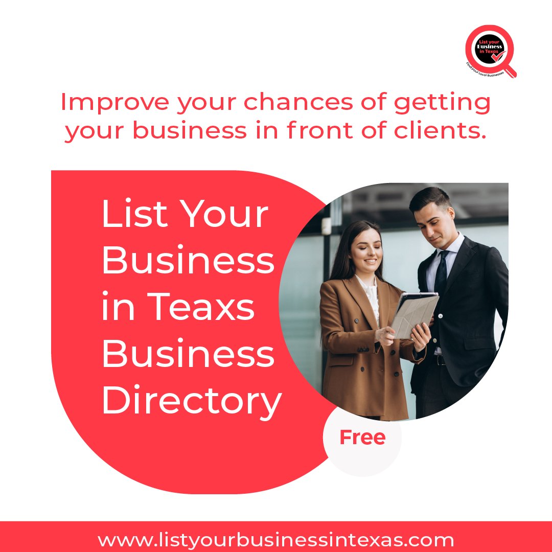 listbusinesstx's tweet image. "Grow your business in Texas! Get your free business listing now and start reaching more potential customers."
#BusinessInTexas #FreeBusinessListing
#listyourbusinessintexas #texas #texasbusiness #texaslocalbusiness #texaslocalbusinesses #localbusiness #business #businesslisting