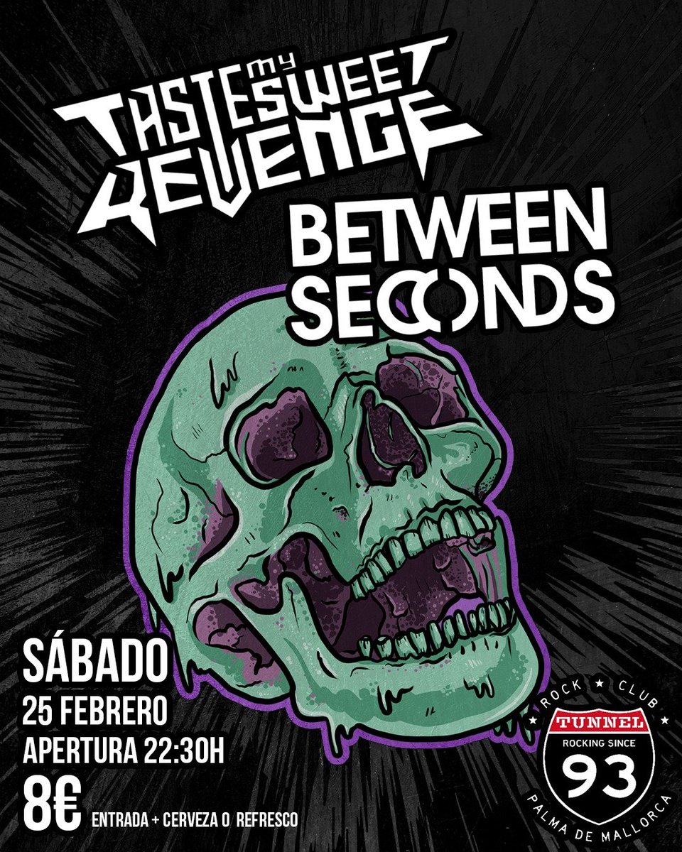 El próximo sábado 25 de febrero estaremos tocando en Runnel Rock Club junto a nuestros amigos Between Seconds  !!!
Cartel por Mai Misart