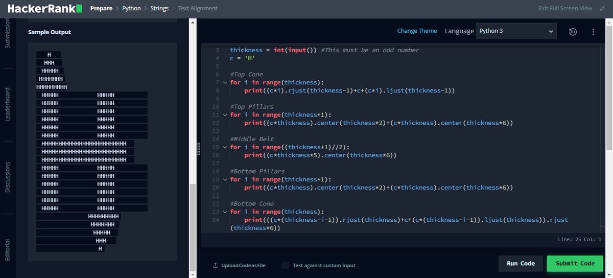 MerinMaryShibu's tweet photo. Day 13☑️ 
Text Wrap and Text Alignment
#100DaysOfCode 
#Python 
#HackerRank
#Coding https://t.co/L7RR6Fd0vL
