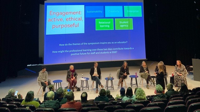 BSB_Brussels's tweet photo. So wonderful to hear from our speakers at today’s #paneldiscussion. Plenty of thoughtful insight around the #BSBSymposium main themes of #studentagency #relationallearning #sustainability #creativity and #enterprise https://t.co/G8AsBsJQrq