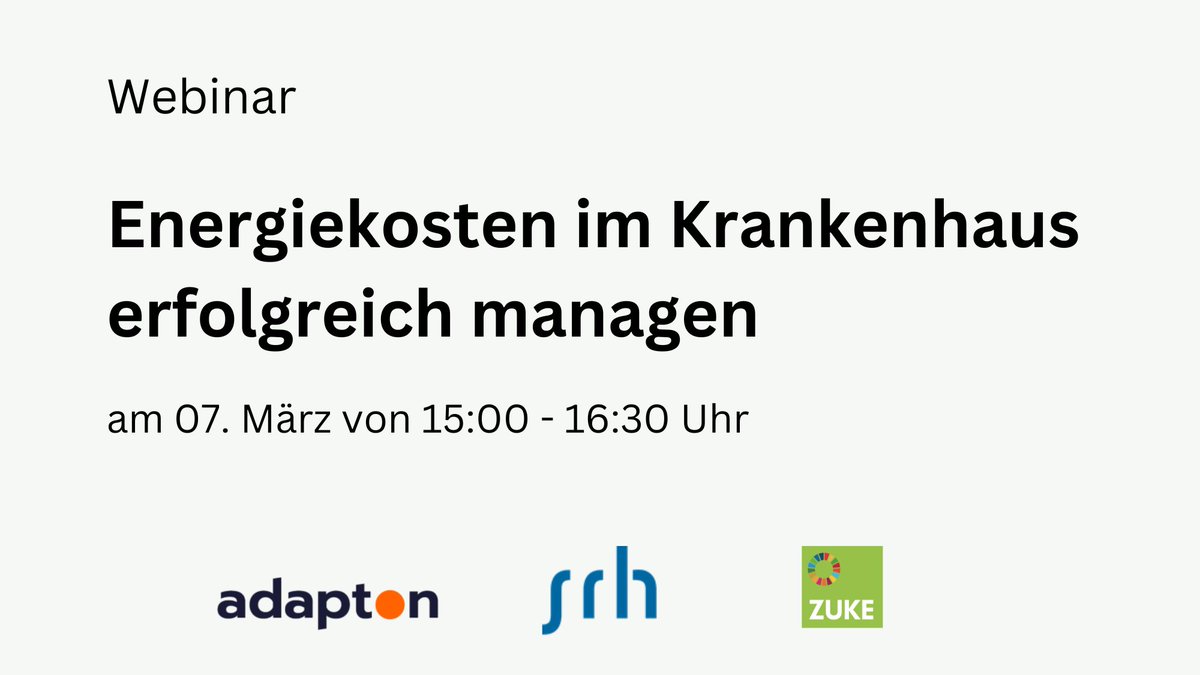Energiekosten im Krankenhaus erfolgreich managen! Jetzt zum Webinar kostenlos registrieren: 
streamyard.com/watch/5VrunsfG…
