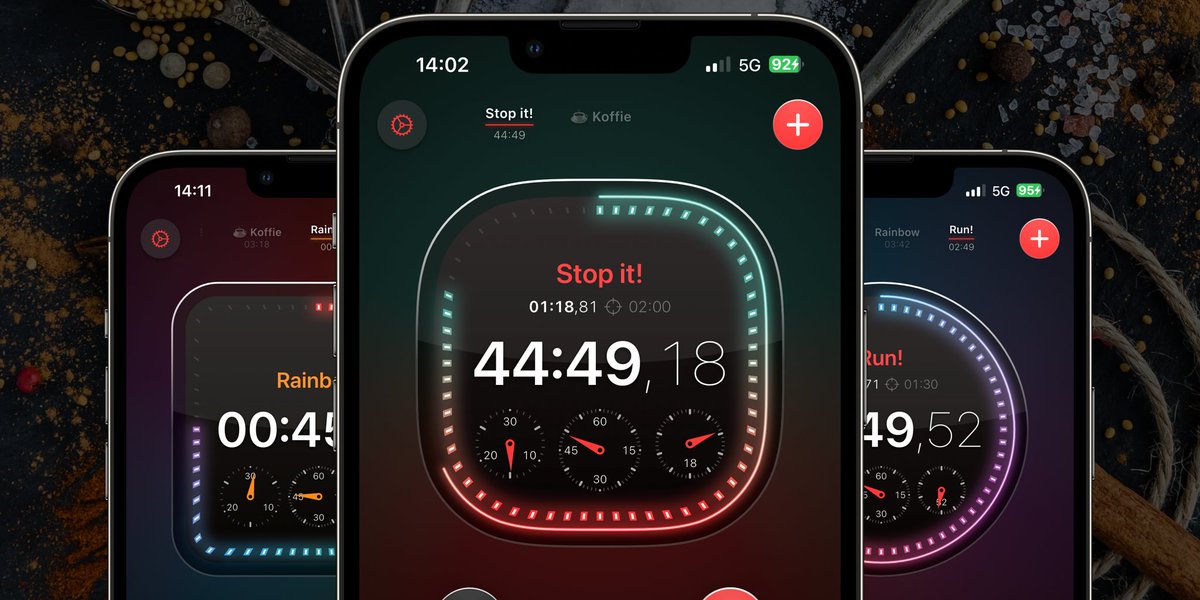 gertjancom's tweet photo. Why would you need a stopwatch that looks cool? I wouldn't know... But it's coming in an @abouttimers update very soon!

#buildinpublic #swiftui #swiftlang #iosdev https://t.co/iWarMYkcEZ