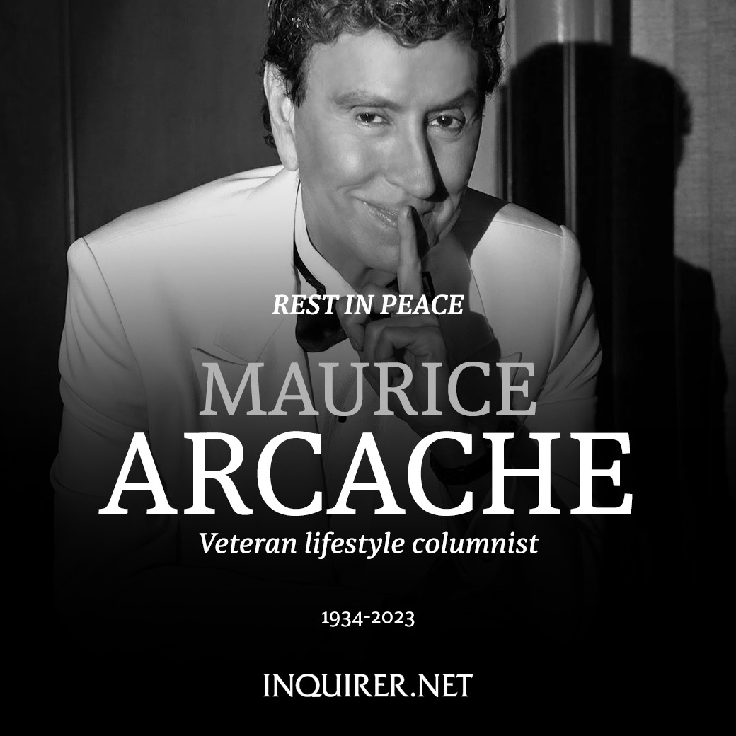 inquirerdotnet's tweet photo. REST IN PEACE. Veteran lifestyle columnist Maurice Arcache has passed away, according to his friends, leaving the country’s social circles in mourning for the death of an icon whose column ran on different broadsheets over the years.

READ: https://t.co/C0q2HqoHiS https://t.co/ayF9EpuV5V