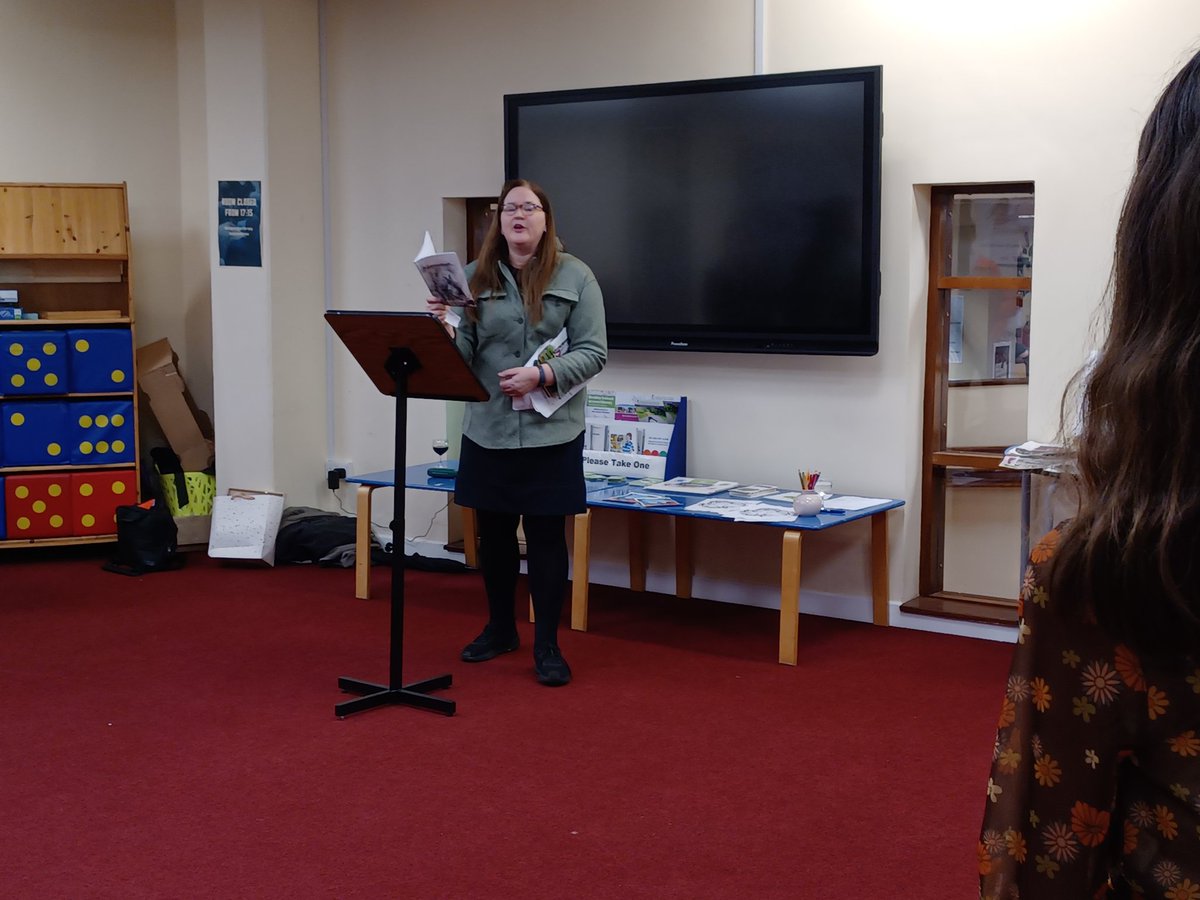 galwaycitylib's tweet image. We were delighted to have poet and artist @bard_nic with us last night for the launch of her art exhibition Imbolc. She also favoured us with some poetry readings, which were music to the ears. #Poetry #ArtAtTheLibrary
