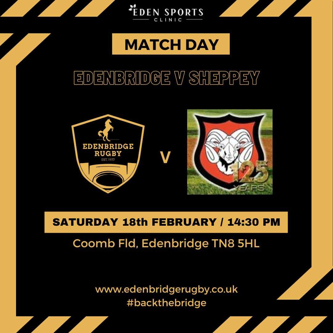 Our Senior Men will be back at The Rec for their match against @SheppeyRFC_1892 this Saturday. It is always a great turnout for home support. Come and join a fun atmosphere!

#backthebridge #edenbridgerugbyclub #grassrootsrugby #grassrootssport #rugby #sportsfixture #LetsGo