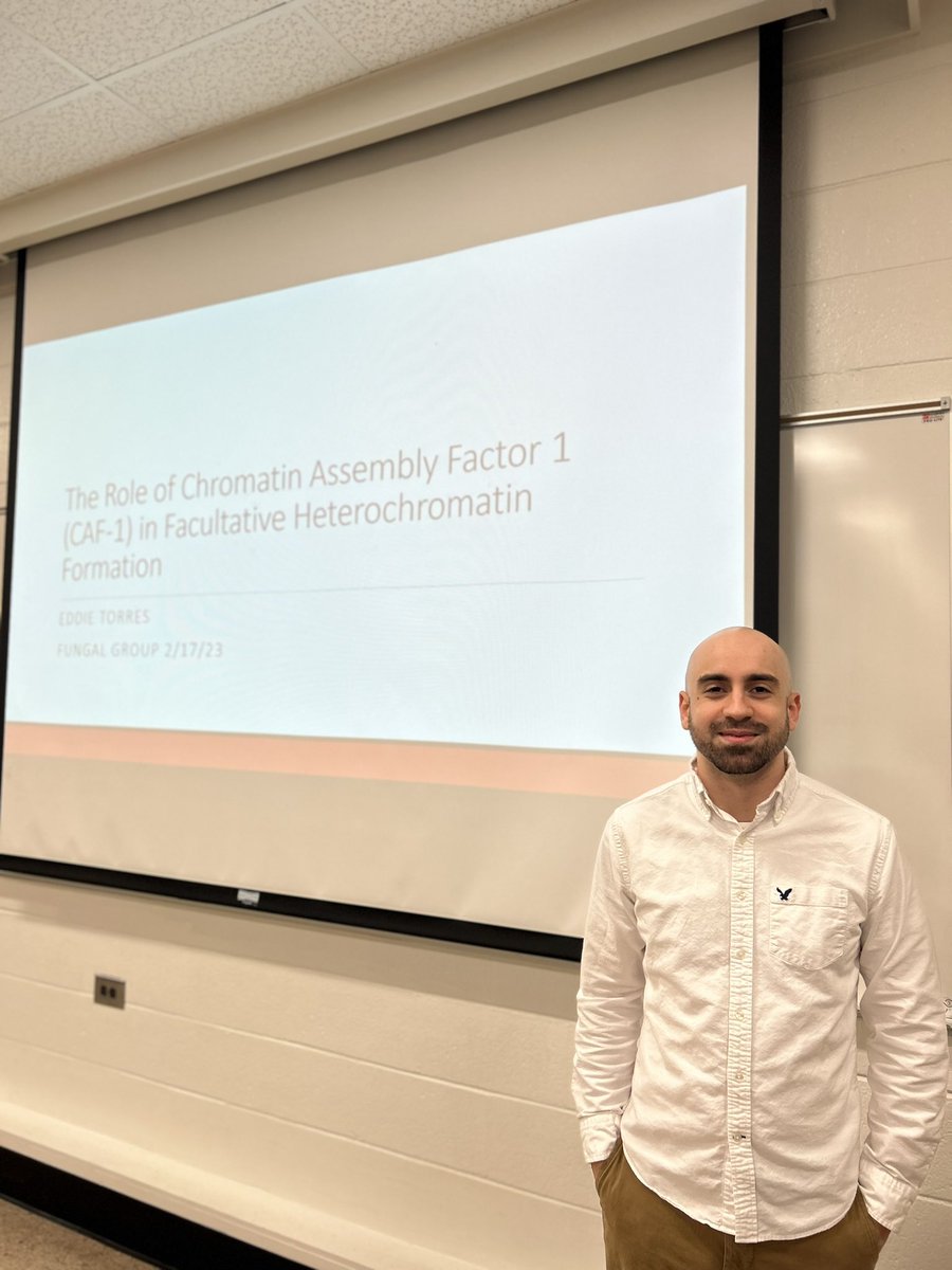 Happy Fungal Group Friday! Today, Eddie Torres, PhD candidate in <a href="/UgaChromatinLab/">Zachary Lewis</a> will be presenting his research on CAF-1 in Neurospora crassa 🧡