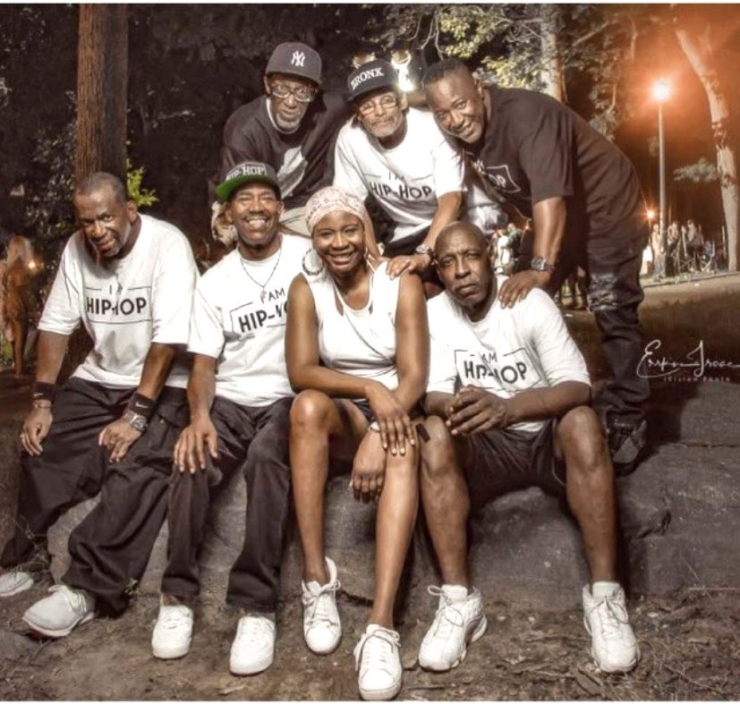 MCDebbieD's tweet image. Hip Hop Pioneers. 1st Gen Bronx n Harlem #BBoys of the 70s. I’m reppin for #BGirls because they were there too! l-r SaSa, Kurtis Blow, Cholly Rock, Coke La Rock, Trixie, Dancin Doug. #ImAPioneer #HipHop50
