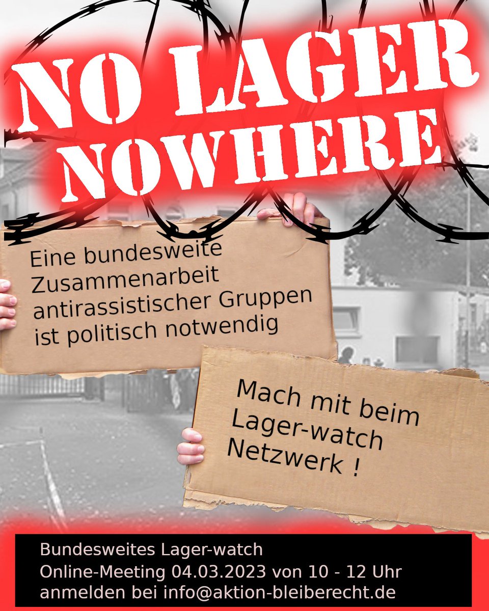 Hunderttausende geflüchtete Menschen befinden sich europa- und bundesweit in Lagern. Ein Leben in Armut und Prekarität, verbunden mit immensen Einschränkungen und Grundrechtseingriffen. Darauf sollten wir antworten geben und entsprechend handeln. Und zwar ZUSAMMEN!