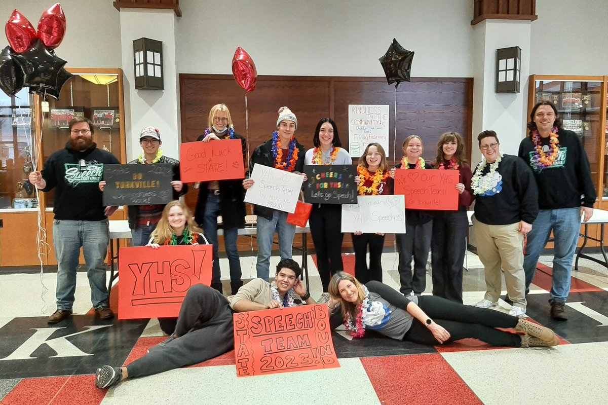 YHSCommArts's tweet photo. Congratulations on earning spots in the IHSA State Speech Tournament! Wishing you all the best this weekend @Yorkville115 @115yhs @yhsforensicfox1 https://t.co/Jo7XIVrgNs