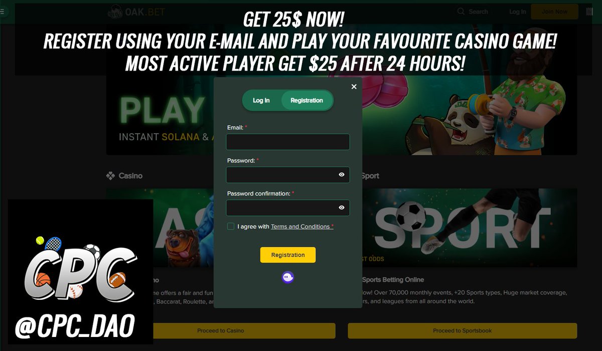 cpc_dao's tweet photo. Get 25$ Now!🤑
Register using your e-mail and play your favourite casino game! 
🌳Most active player get 25$ after 24 Hours 🌳
https://t.co/hg2fG1dKU8
 
@hey_wallet 

Send 0.0015 $SOL to the first 200 retweets &amp; followers! https://t.co/NKLL7g32Wi