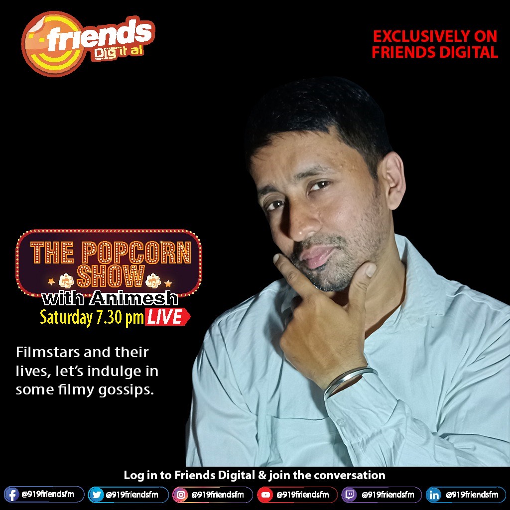 919FriendsFm's tweet photo. It’s a filmy Saturday with Animesh absolutely live on #ThePopcornShow where you’ll chat about the filmstars and their lives, let’s indulge in some filmy gossips sharp at 7.30PM 

Do #jointheconversation on the FB page of 91.9 Friends FM !!! #friendsdigital #919friendsfm https://t.co/GRDRtuCYCB