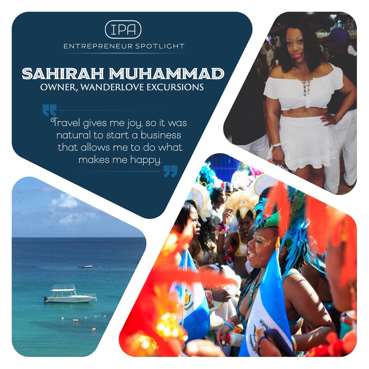 For IPA grant recipient Sahirah Muhammad, launching WanderLove Excursions gave her a new lease on life. “I love going to new places and meeting interesting people, so it was natural to start a business that allows me to do what makes me happy.'