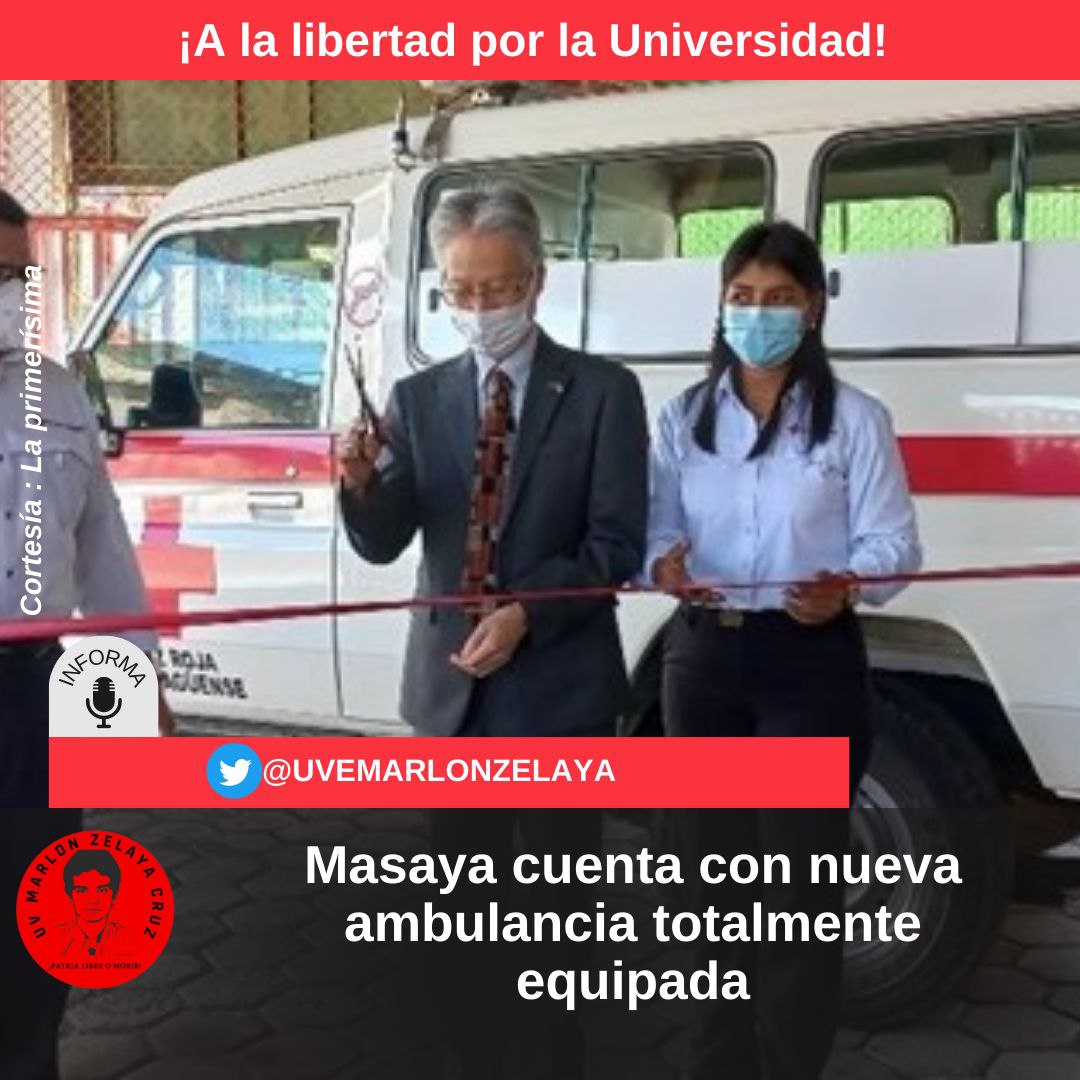 Masaya #Nicaragua cuenta con una nueva ambulancia para beneficio de los ciudadanos de la Ciudad de las Flores #MasVictoriasPuebloPresidente