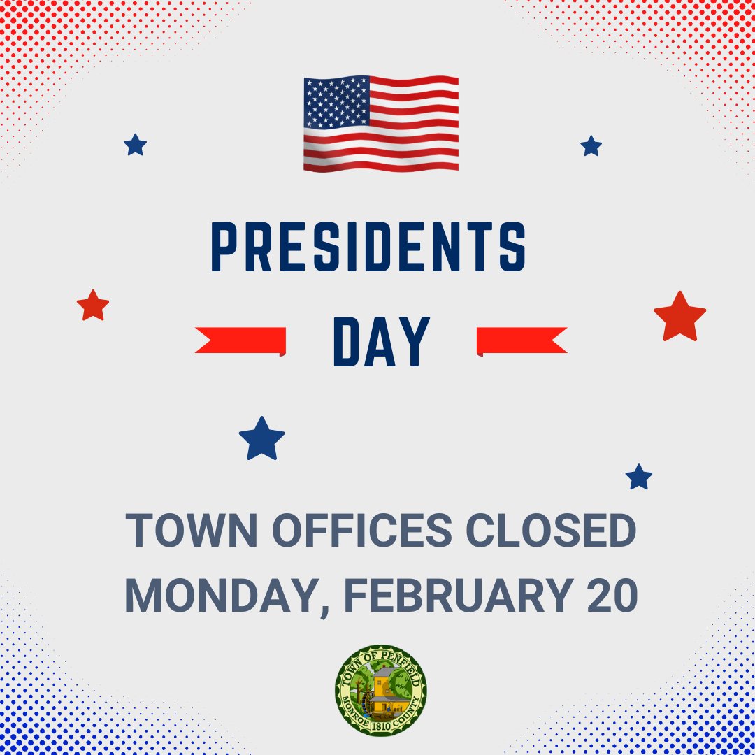 Town of Penfield on Twitter "Town Offices will be closed Monday