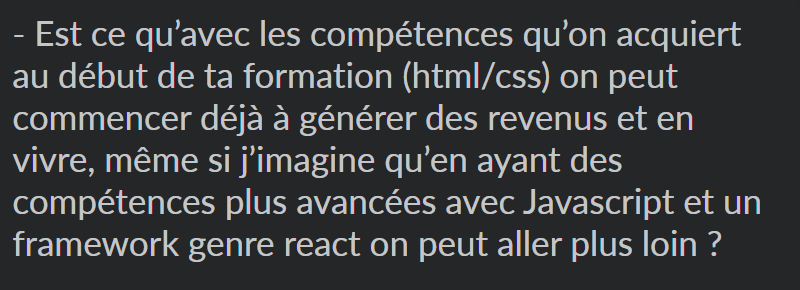 AnthoWelc's tweet photo. Gagner sa vie en codant uniquement en HTML et CSS ?

Oui c'est possible et même très bien.

Je connais un freelance qui le fait extrêmement bien.

MAIS il faut des compétences complémentaires :
- copywriting
- marketing https://t.co/3VOokcz5rX