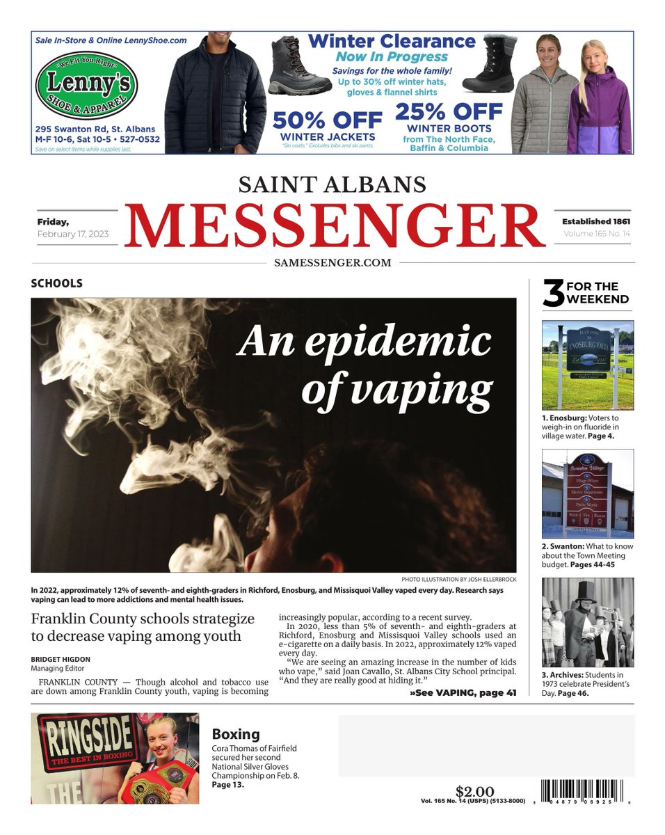 bridget_higdon's tweet image. Today&apos;s @samessenger: How schools across Franklin County are working to educate students about the effects of vaping. #vt #vted