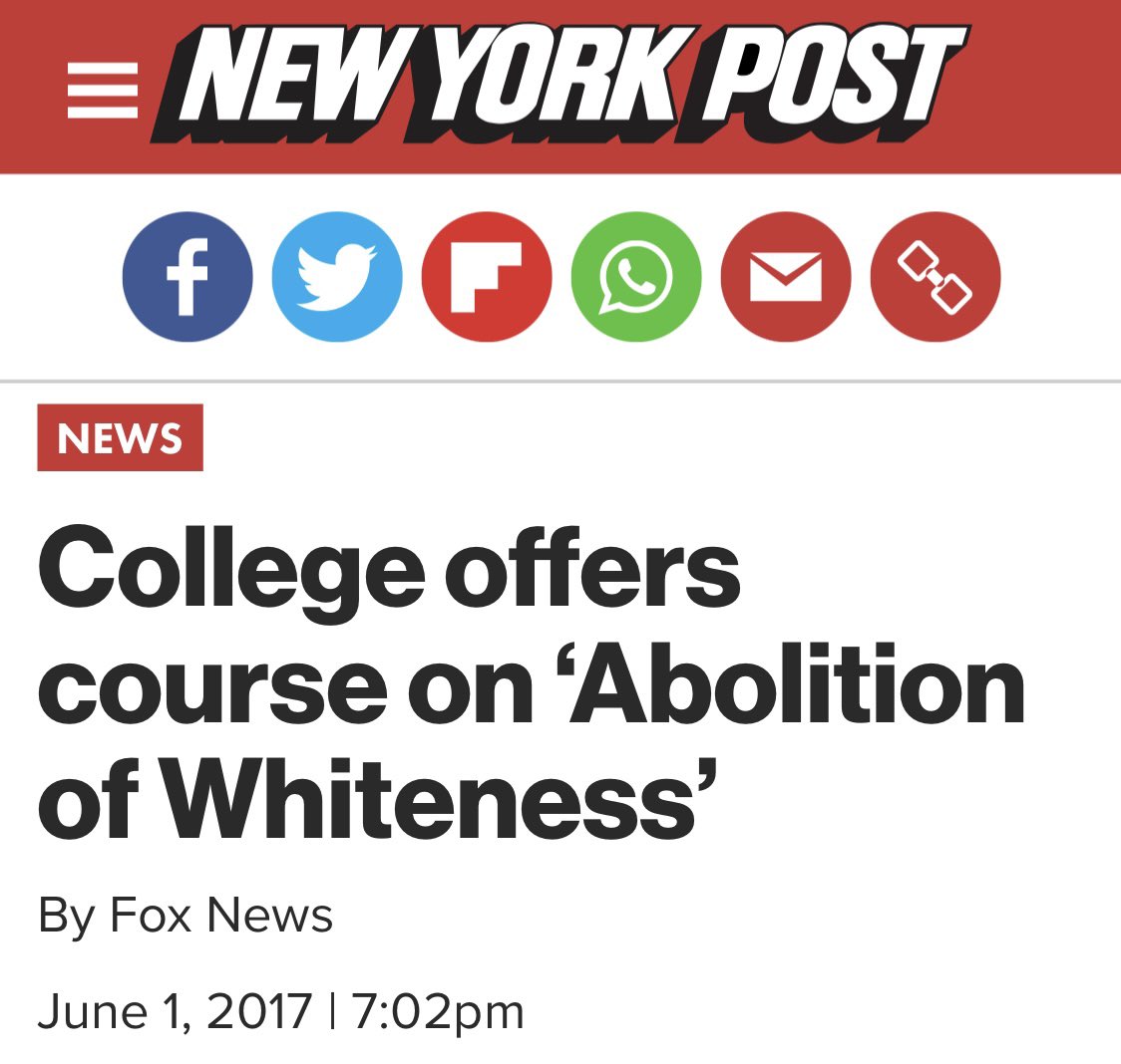 Hell, some colleges now even offer courses on the "Abolition of Whiteness".