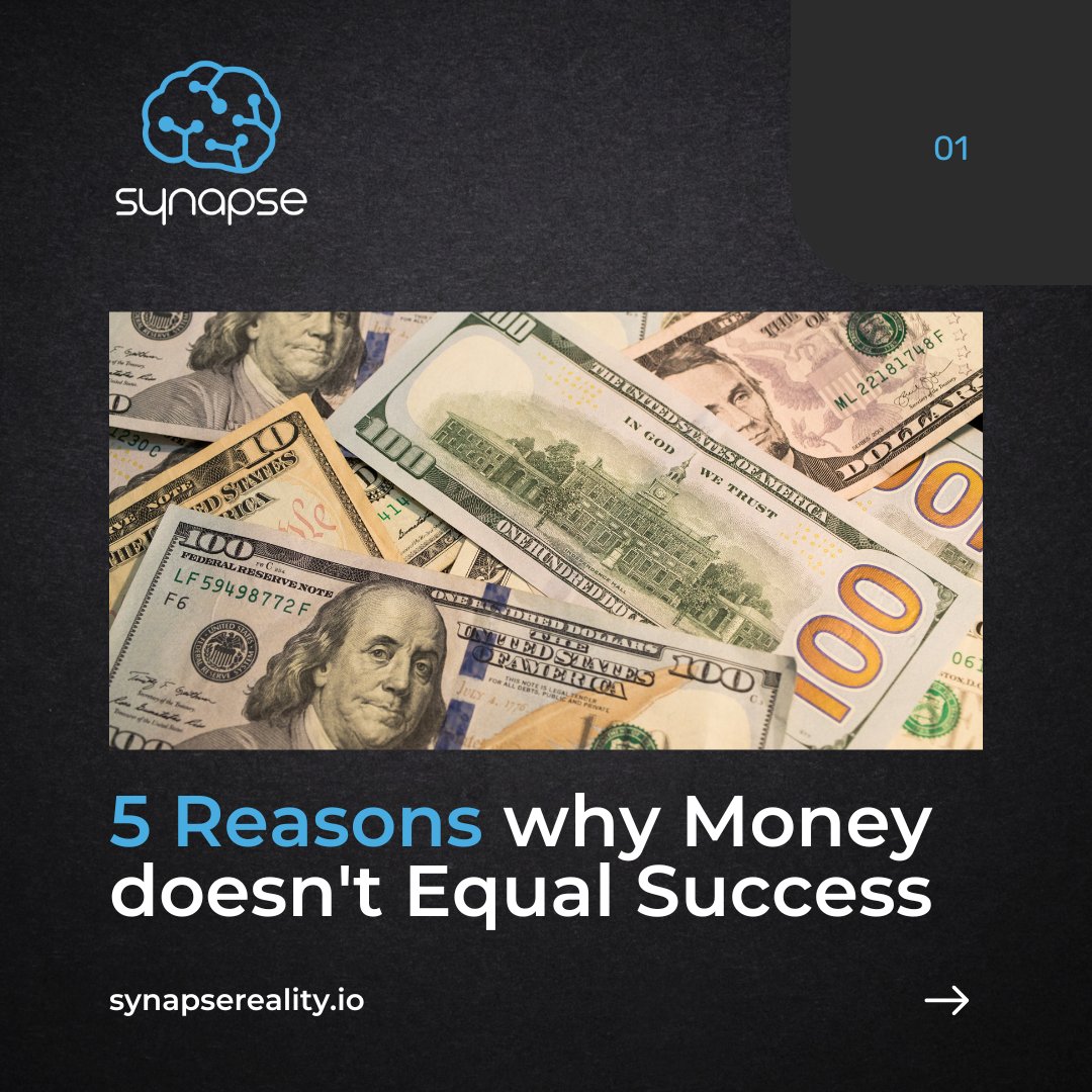 Money is often seen as the ultimate measure of success, but there are actually many reasons why it doesn't equal success. Here are five reasons why money isn't everything:

facebook.com/SynapseReality…

#brandings #advertiser #advertisingideas #socialmediatips101 #learnfromthemaster