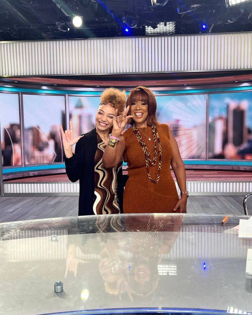 skaibluemedia's tweet photo. Let's talk about the real MVP of Super Bowl 57, 20-year-old Justina Miles an incredibly talented deaf performer with a next-level resume.
She sits with @GayleKing today! 

'We just wanna rock' with that. Philly is in the building, and we welcome Justina to the Skai Blue Family! https://t.co/XqBRxGudRE