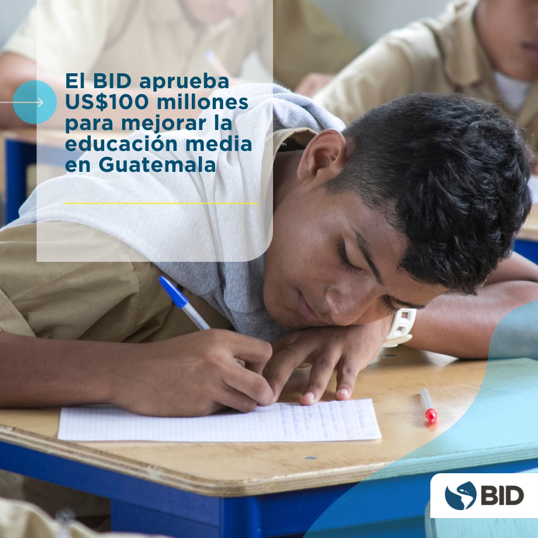 Más de 220.000 estudiantes de 12 a 20 años en #Guatemala se beneficiarán de un proyecto que permitirá que más jóvenes finalicen la #Educación media y reciban una enseñanza de calidad:  bit.ly/3YTX61v