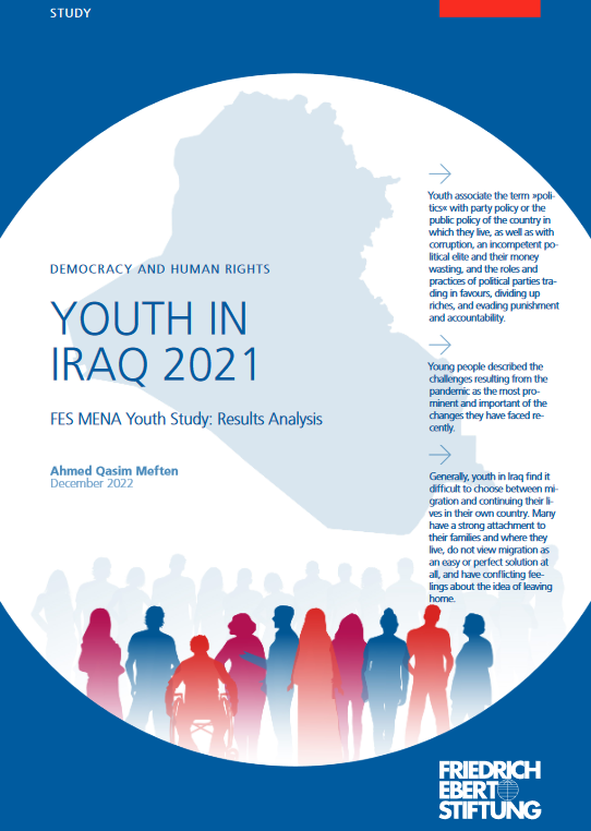 fes_mena's tweet photo. In this study, Dr. Ahmed Qasim Meften presents the situation of young people in Iraq between signs of hope and an uncertain future. The researcher sheds light on the impact of the new political regime after 2003.
https://t.co/wvPi8R4Wwt
#FESMENA #FESReads https://t.co/dHFi2Ss6QT